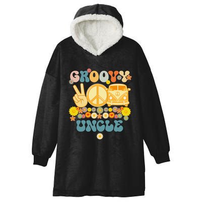 Groovy Uncle Retro Matching Family Baby Shower Father's Day Hooded Wearable Blanket