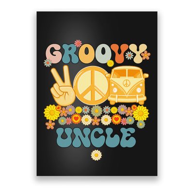 Groovy Uncle Retro Matching Family Baby Shower Father's Day Poster