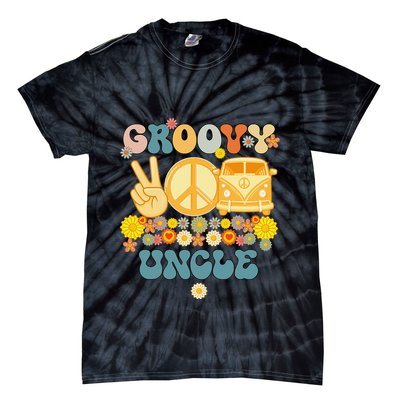 Groovy Uncle Retro Matching Family Baby Shower Father's Day Tie-Dye T-Shirt