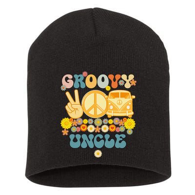 Groovy Uncle Retro Matching Family Baby Shower Father's Day Short Acrylic Beanie