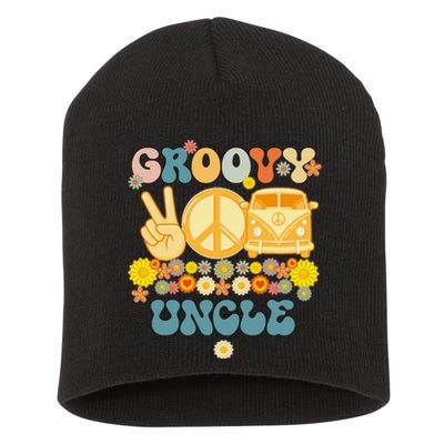 Groovy Uncle Retro Matching Family Baby Shower Father's Day Short Acrylic Beanie