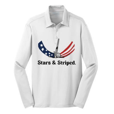 Ground Under Repair Stars Striped Silk Touch Performance Long Sleeve Polo