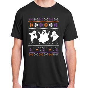 Ghost Ugly Sweater Halloween Christmas Sweater Adult ChromaSoft Performance T-Shirt