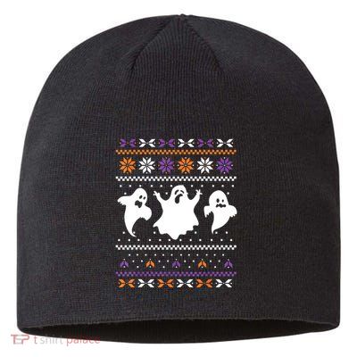 Ghost Ugly Sweater Halloween Christmas Sweater Sustainable Beanie