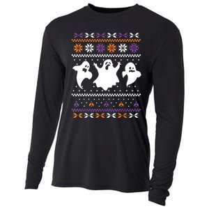 Ghost Ugly Sweater Halloween Christmas Sweater Cooling Performance Long Sleeve Crew