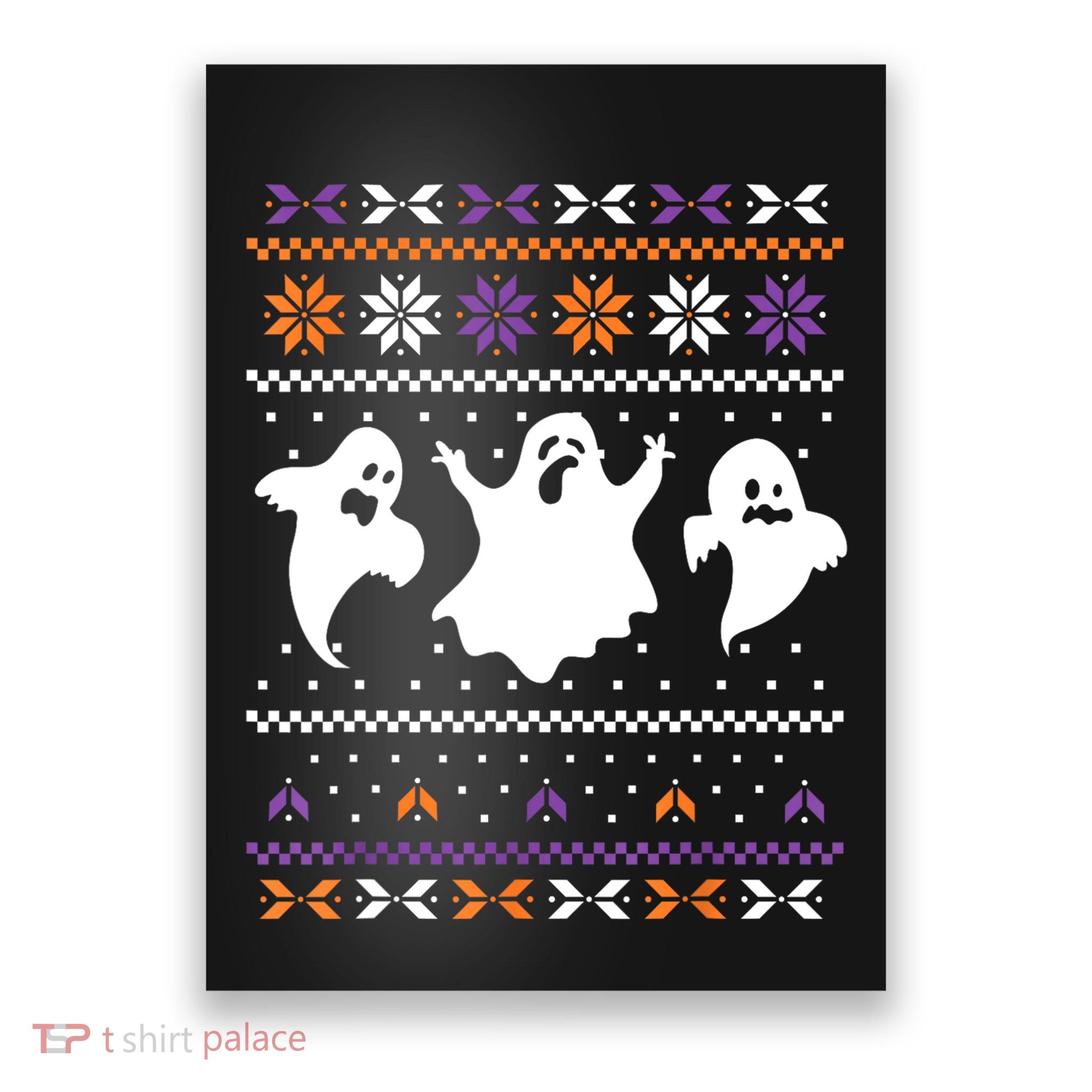 Ghost Ugly Sweater Halloween Christmas Sweater Poster