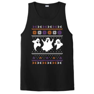 Ghost Ugly Sweater Halloween Christmas Sweater PosiCharge Competitor Tank