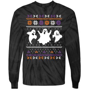 Ghost Ugly Sweater Halloween Christmas Sweater Tie-Dye Long Sleeve Shirt