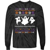 Ghost Ugly Sweater Halloween Christmas Sweater Tie-Dye Long Sleeve Shirt