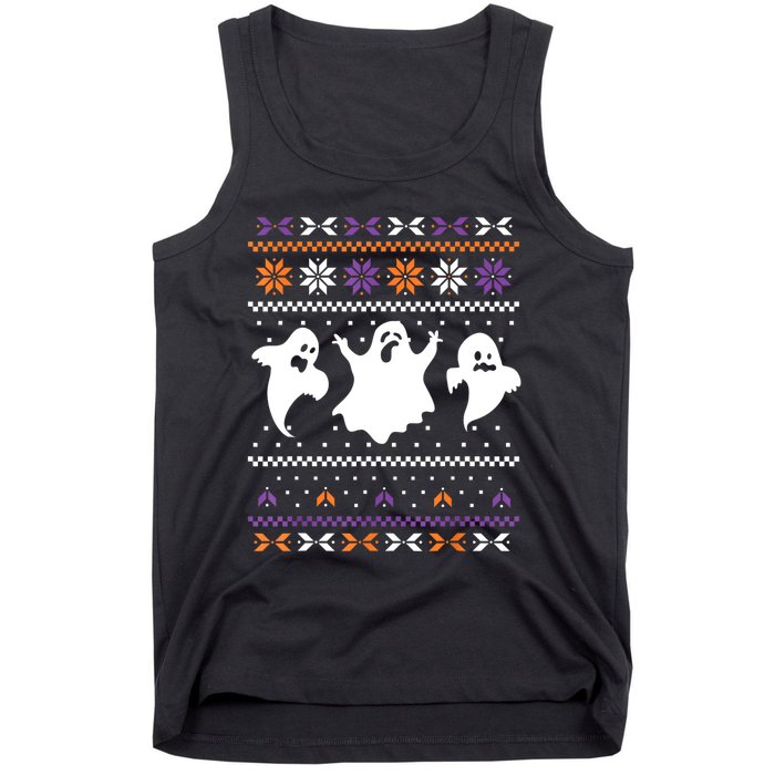 Ghost Ugly Sweater Halloween Christmas Sweater Tank Top