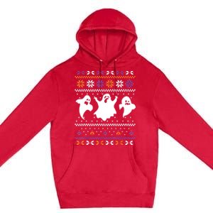 Ghost Ugly Sweater Halloween Christmas Sweater Premium Pullover Hoodie