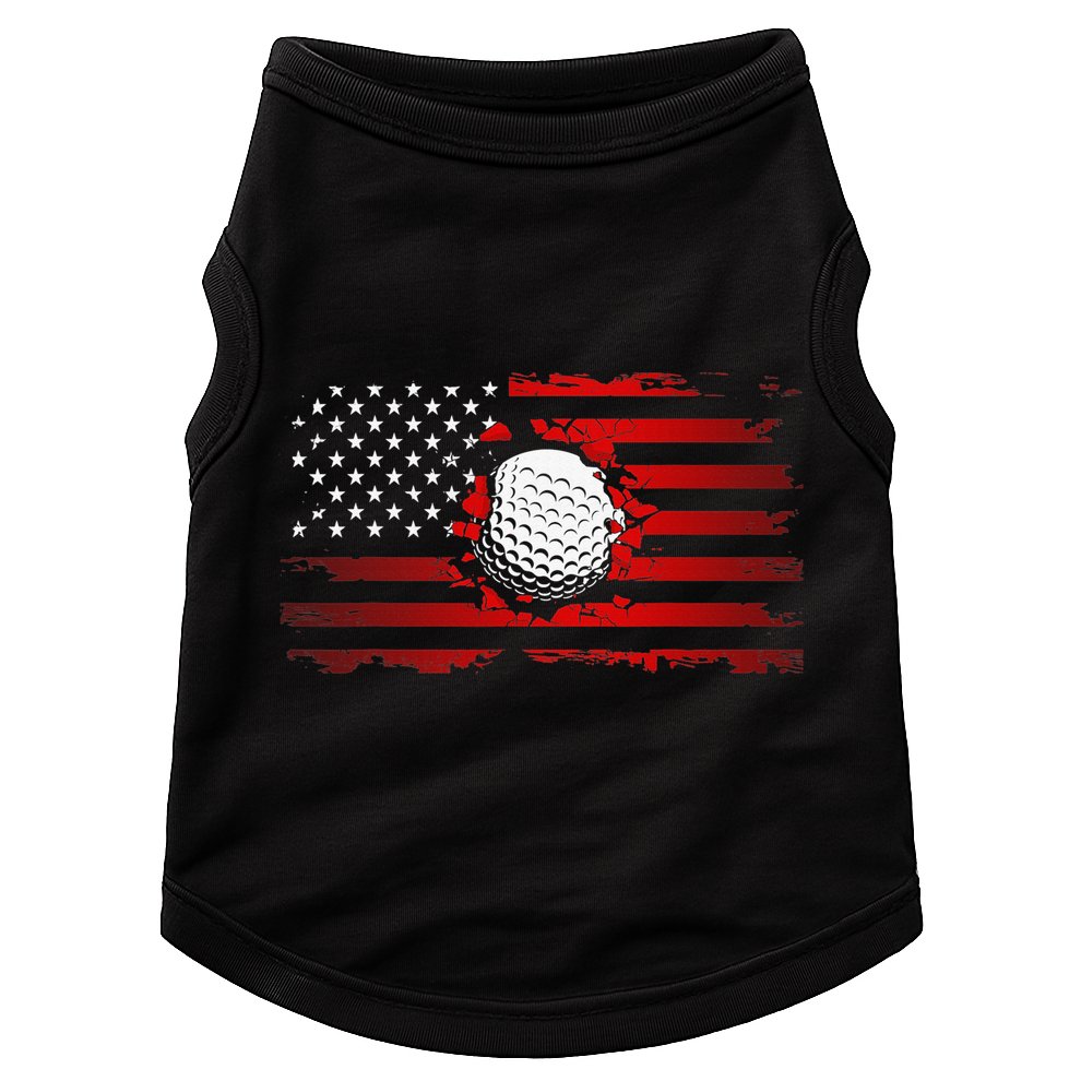 Golf USA Support Team American Flag Golf Sports Doggie Tank