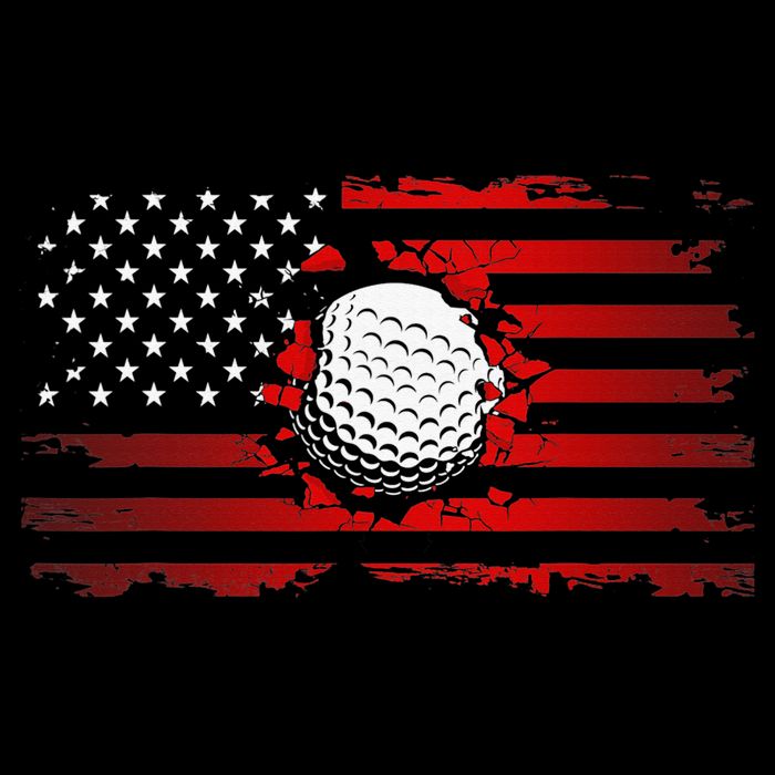 Golf USA Support Team American Flag Golf Sports Doggie Tank