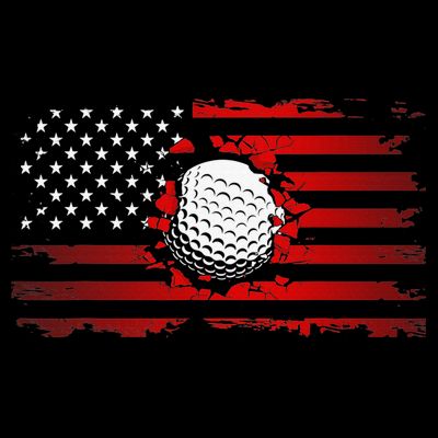 Golf USA Support Team American Flag Golf Sports T-Shirt