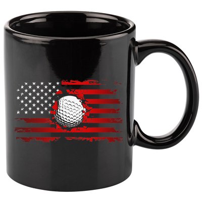 Golf USA Support Team American Flag Golf Sports 11oz C Handle Ceramic Mug