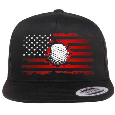 Golf USA Support Team American Flag Golf Sports Flatbill Hat
