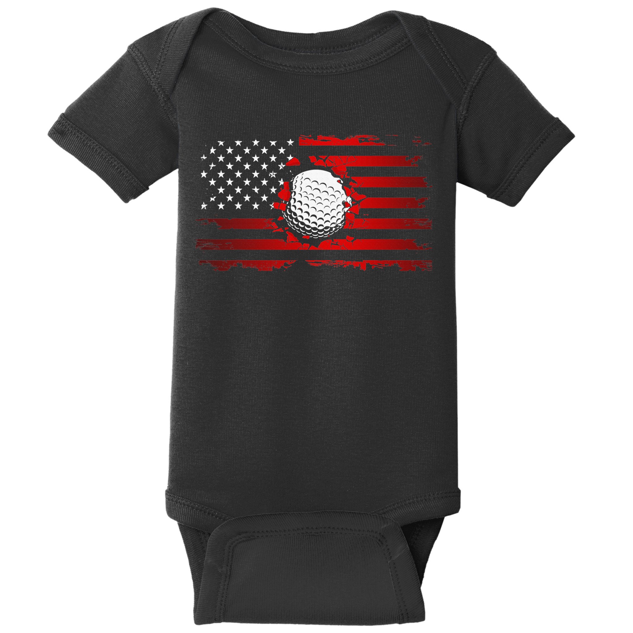 Golf USA Support Team American Flag Golf Sports Baby Bodysuit