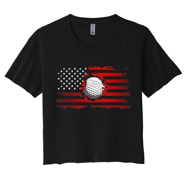 Golf USA Support Team American Flag Golf Sports Crop Top