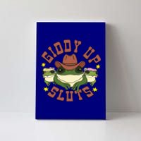 Giddy Up Sluts Western Cowgirl Ranch Rodeo Frog Canvas