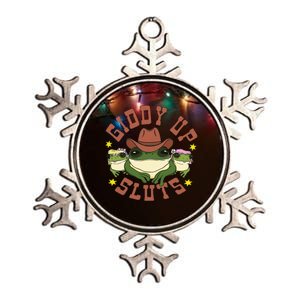 Giddy Up Sluts Western Cowgirl Ranch Rodeo Frog Metallic Star Ornament