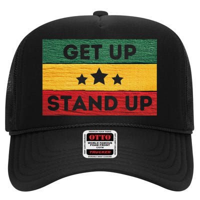 Get Up Stand Up Reggae High Crown Mesh Back Trucker Hat