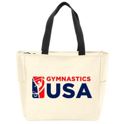Gymnastics Usa Support The T.E.A.M. U.S.A Flag Zip Tote Bag