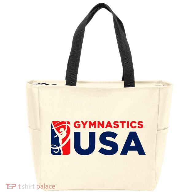 Gymnastics Usa Support The T.E.A.M. U.S.A Flag Zip Tote Bag