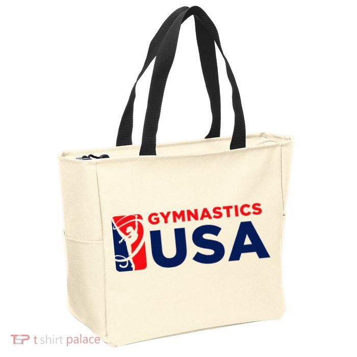 Gymnastics Usa Support The T.E.A.M. U.S.A Flag Zip Tote Bag
