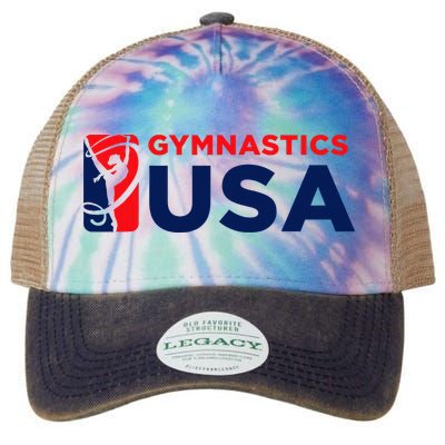 Gymnastics Usa Support The T.E.A.M. U.S.A Flag Legacy Tie Dye Trucker Hat