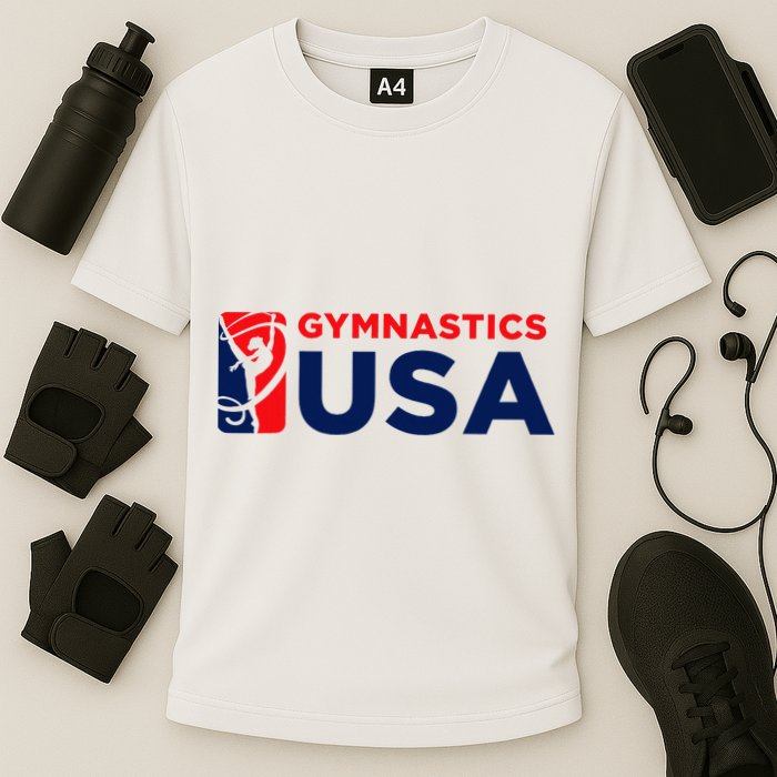 Gymnastics Usa Support The T.E.A.M. U.S.A Flag Performance Shirt