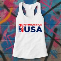 Gymnastics Usa Support The T.E.A.M. U.S.A Flag Womens Tank Top