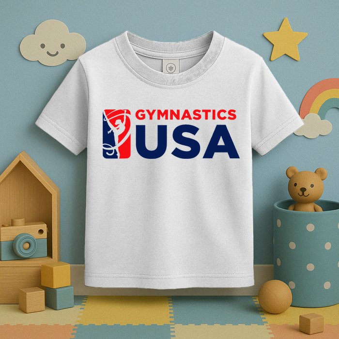 Gymnastics Usa Support The T.E.A.M. U.S.A Flag Toddler T-Shirt