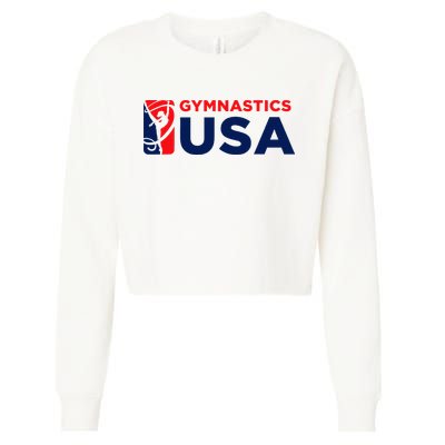 Gymnastics Usa Support The T.E.A.M. U.S.A Flag Cropped Pullover Crew