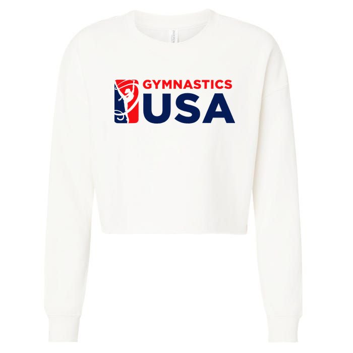 Gymnastics Usa Support The T.E.A.M. U.S.A Flag Cropped Pullover Crew