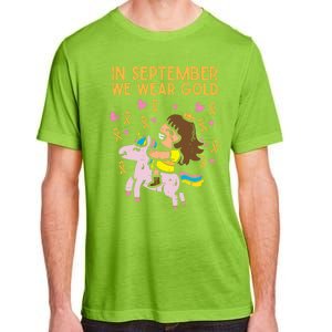 Girl Unicorn September Wear Gold Hood Cancer Awareness Funny Gift Adult ChromaSoft Performance T-Shirt