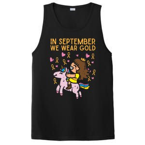 Girl Unicorn September Wear Gold Hood Cancer Awareness Funny Gift PosiCharge Competitor Tank