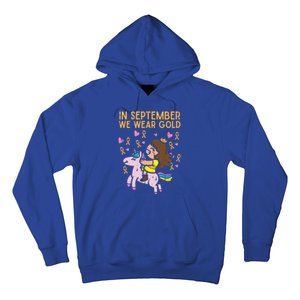 Girl Unicorn September Wear Gold Hood Cancer Awareness Funny Gift Hoodie