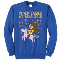 Girl Unicorn September Wear Gold Hood Cancer Awareness Funny Gift Sweatshirt