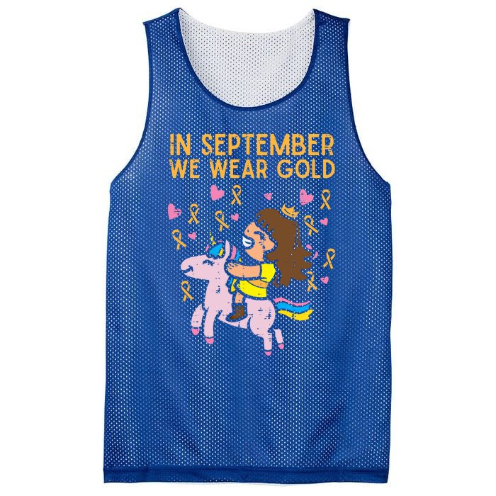 Girl Unicorn September Wear Gold Hood Cancer Awareness Funny Gift Mesh Reversible Basketball Jersey Tank