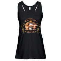 Giddy Up Sluts Funny Western Cowgirl Ranch Rodeo Country Cow Ladies Essential Flowy Tank