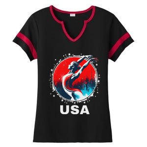 Gymnastics United States Gymnastics Team Apparel Gymnastics Ladies Halftime Notch Neck Tee