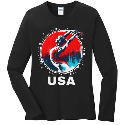 Gymnastics United States Gymnastics Team Apparel Gymnastics Ladies Long Sleeve Shirt