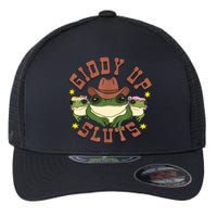 Giddy Up Sluts Funny Western Cowgirl Ranch Rodeo Frog Flexfit Unipanel Trucker Cap