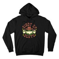 Giddy Up Sluts Funny Western Cowgirl Ranch Rodeo Frog Hoodie