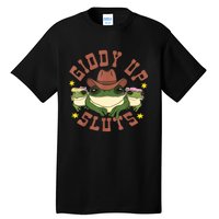 Giddy Up Sluts Funny Western Cowgirl Ranch Rodeo Frog Tall T-Shirt