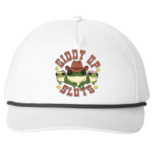 Giddy Up Sluts Funny Western Cowgirl Ranch Rodeo Frog Snapback Five-Panel Rope Hat