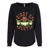 Giddy Up Sluts Funny Western Cowgirl Ranch Rodeo Frog Womens California Wash Sweatshirt