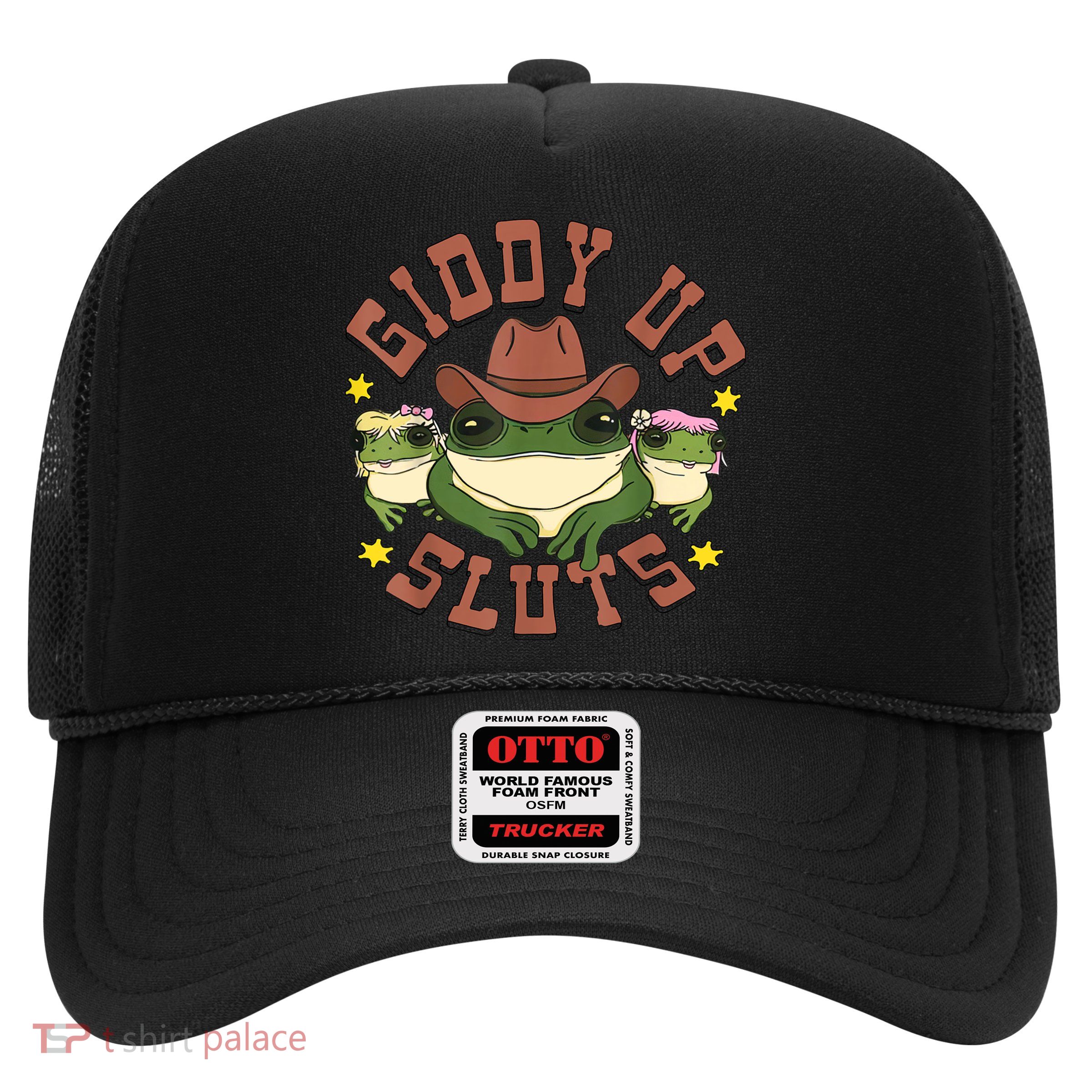 Giddy Up Sluts Funny Western Cowgirl Ranch Rodeo Frog Trucker Hat