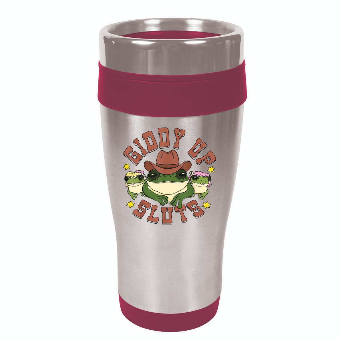 Giddy Up Sluts Funny Western Cowgirl Ranch Rodeo Frog 16oz Travel Tumbler