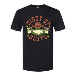 Giddy Up Sluts Funny Western Cowgirl Ranch Rodeo Frog Softstyle CVC T-Shirt